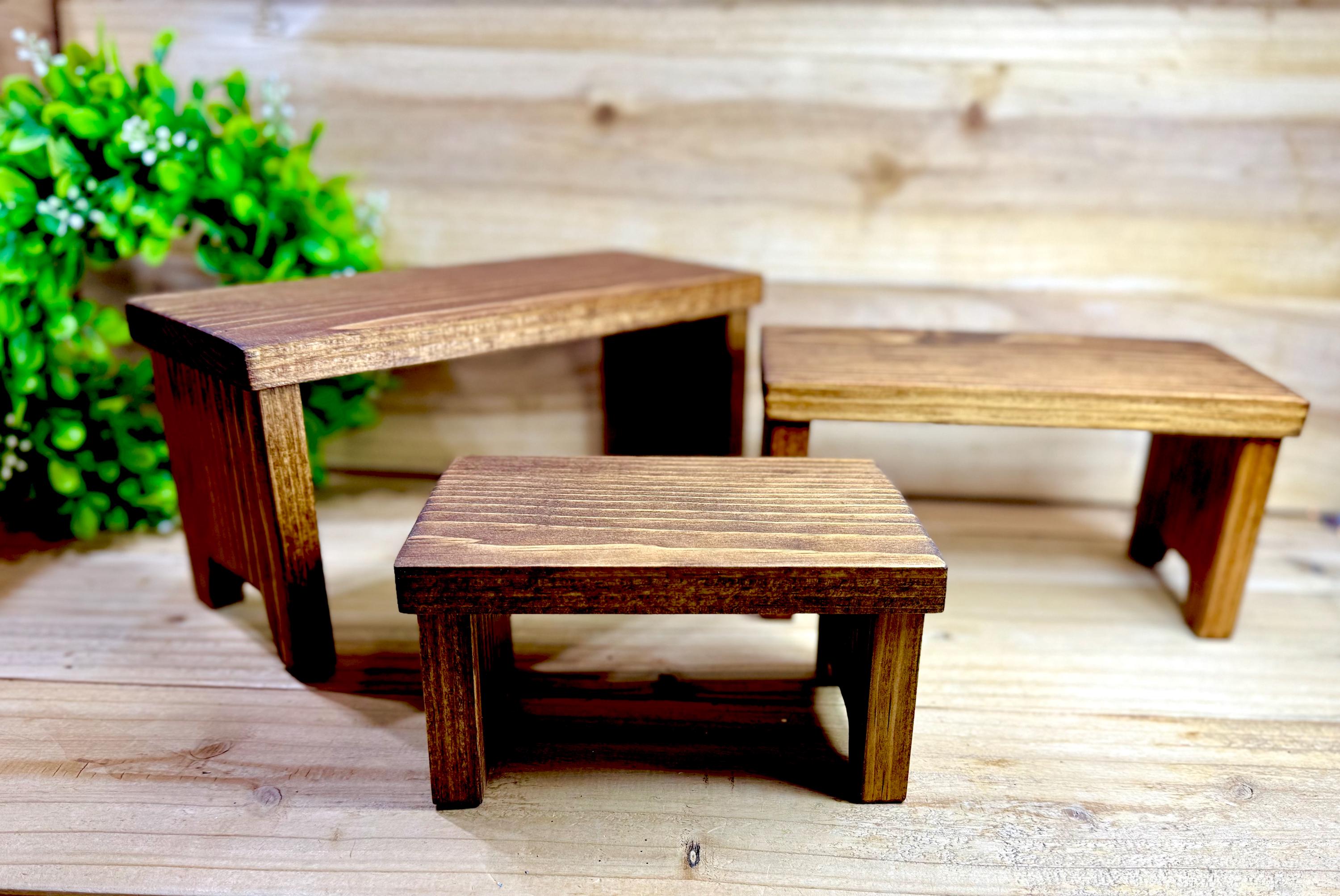 Rustic Wood Display Riser Rustic Pine Wood Nesting Risers: Farmhouse Display Set, Early American ...