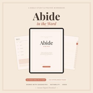 Bible Study Planner | 52-Week in a Year, Prayer Journal (Digital Download)