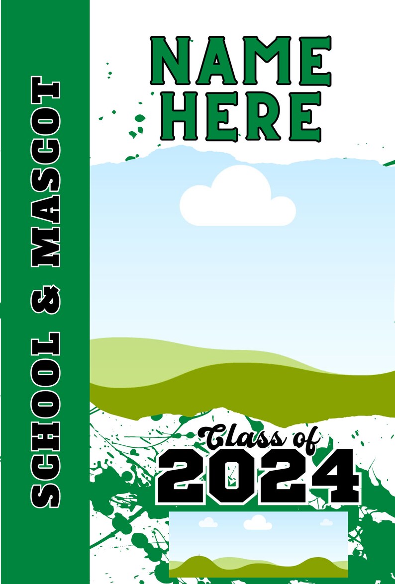 Digital Design Grad Templates Grad Editable Graduation Garden Flag