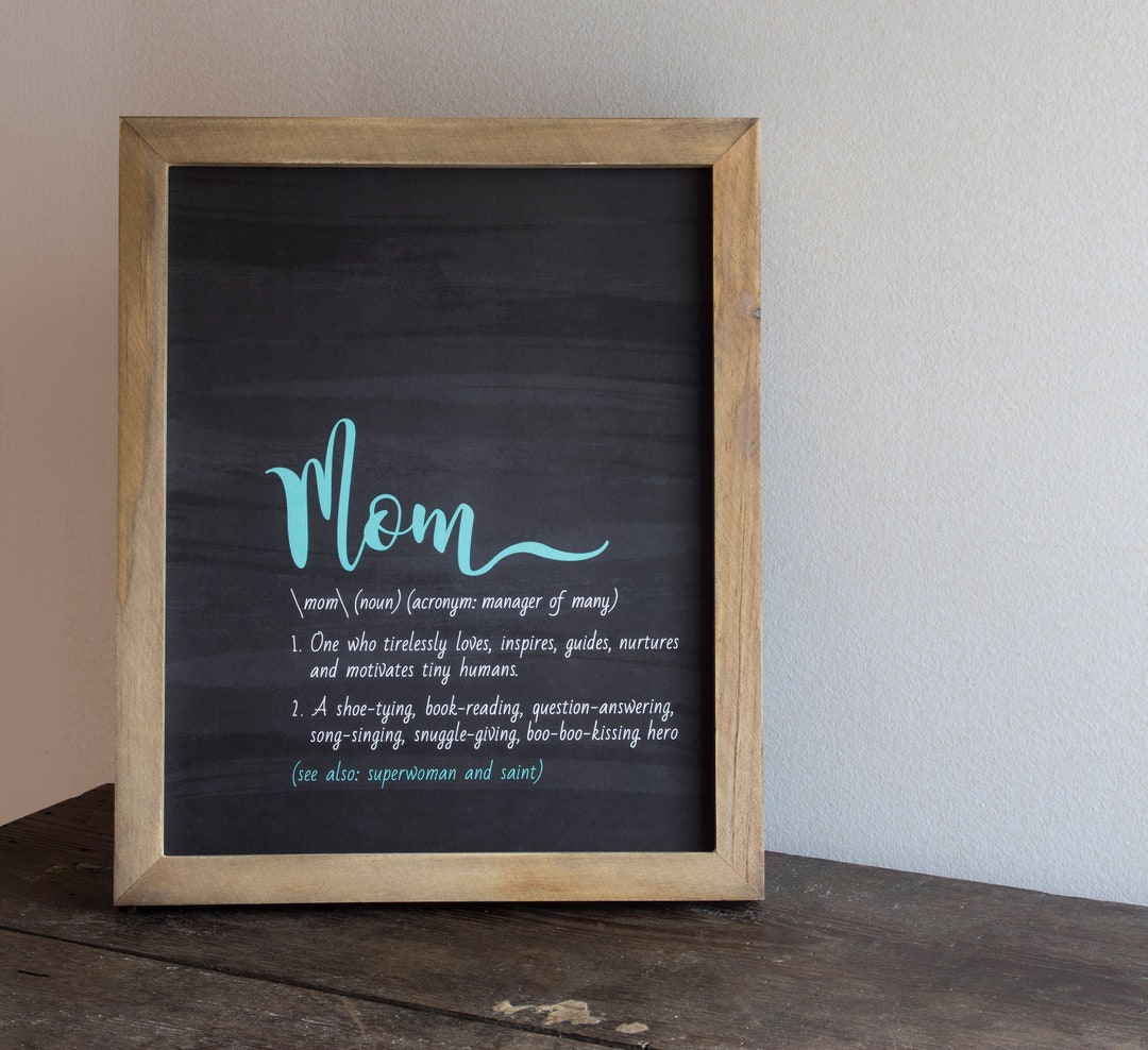 Printable Gift for Mom | Mom Birthday Print | Mother's Day Print | Thank You Mom | Definition of ...