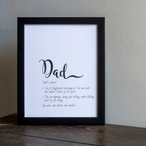 Druckbares Geburtstagsgeschenk für den Vater | Sofortiger Download Dad's Birthday Print | Danke Papa | Definition of a Dad Print | Vatertag Print