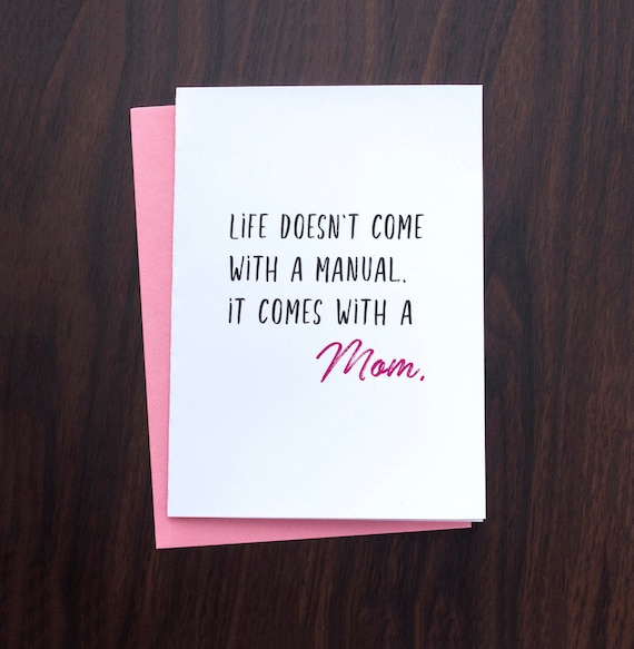 Printable Mother's Day Birthday Card | Life Doesn't Come with a Manual Mom Card | Mother Daughter Card | Amazing Mom Card from Daughter