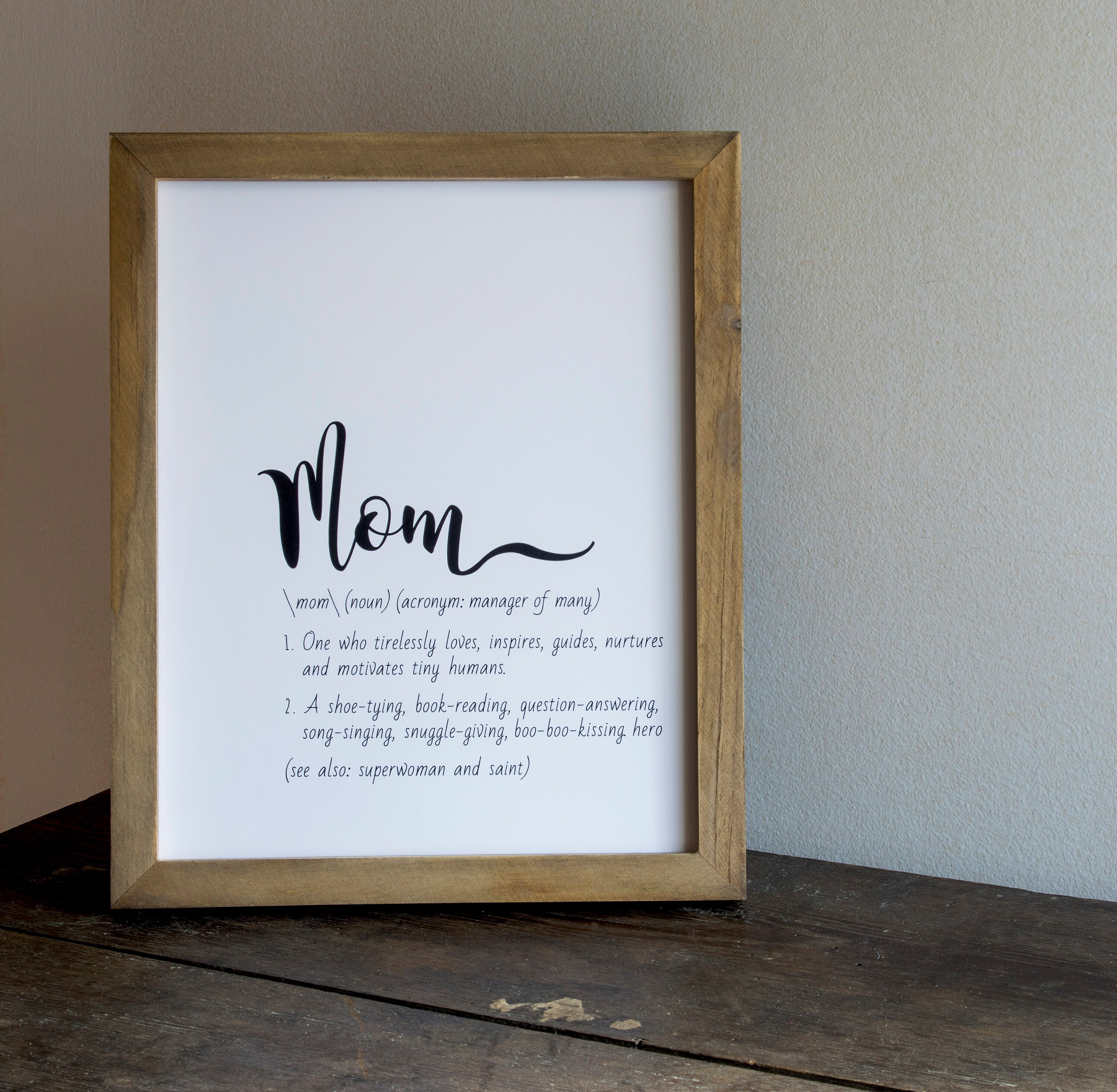Printable Gift for Mom | Mom Birthday Print | Mother's Day Print | Thank You Mom | Definition of ...