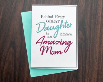 Printable Mother's Day Birthday Card & Envelope | Instant Downloadable Card for Mom | Mother Daughter Card | Amazing Mom Card from Daughter