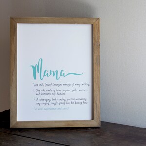 Druckbares Geschenk für Mama | Mama Geburtstag Poster | Muttertag Druck | Danke Mama | Definition einer Mama Print | Mama Druck | Geschenk für Mama
