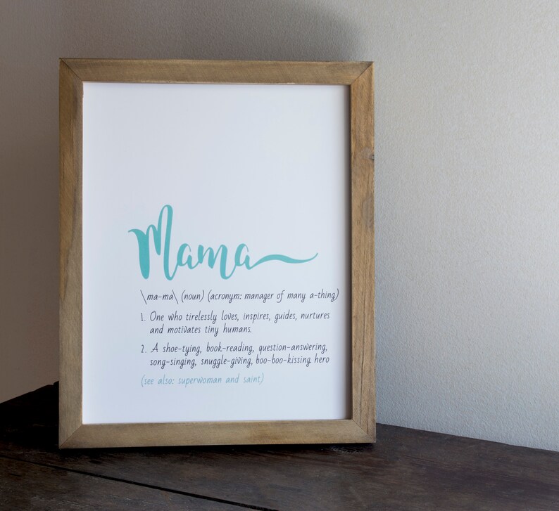 Printable Gift for Mom | Mama Birthday Print | Mother's Day Print | Thank You Mom | Definition ...