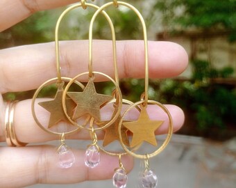 Brass Earrings,Brass Jewelry,Gift For Her,Unique Jewelry Gift,Gift For Women,Handmade Jewelry,Oversized Earrings,Gold EarringsLarge Earrings