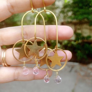 Brass Earrings,Brass Jewelry,Gift For Her,Unique Jewelry Gift,Gift For Women,Handmade Jewelry,Oversized Earrings,Gold EarringsLarge Earrings