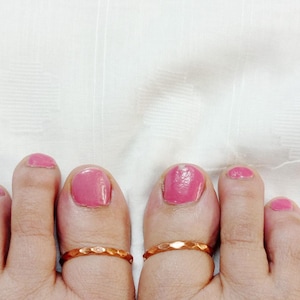 Par de anéis de cobre para dedão do pé, conjunto de anéis para dedão do pé, anéis ajustáveis para dedão do pé, joias para os pés, anel para dedão do pé, anel para dedão do pé para mulheres, presente para ela, joias corporais