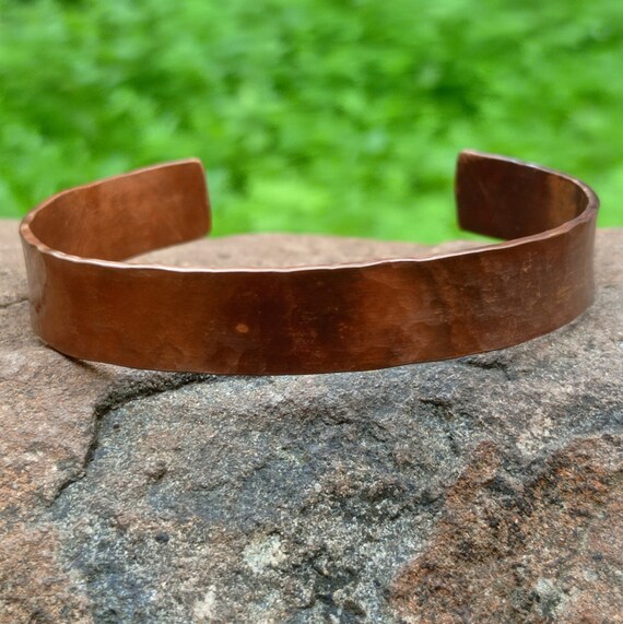 Heavy pure copper bracelet,Solid thick torque,Mens metal cuff bangle,Hammered rustic handcuff,Hand forged open cuff,Arthritis copper jewelry