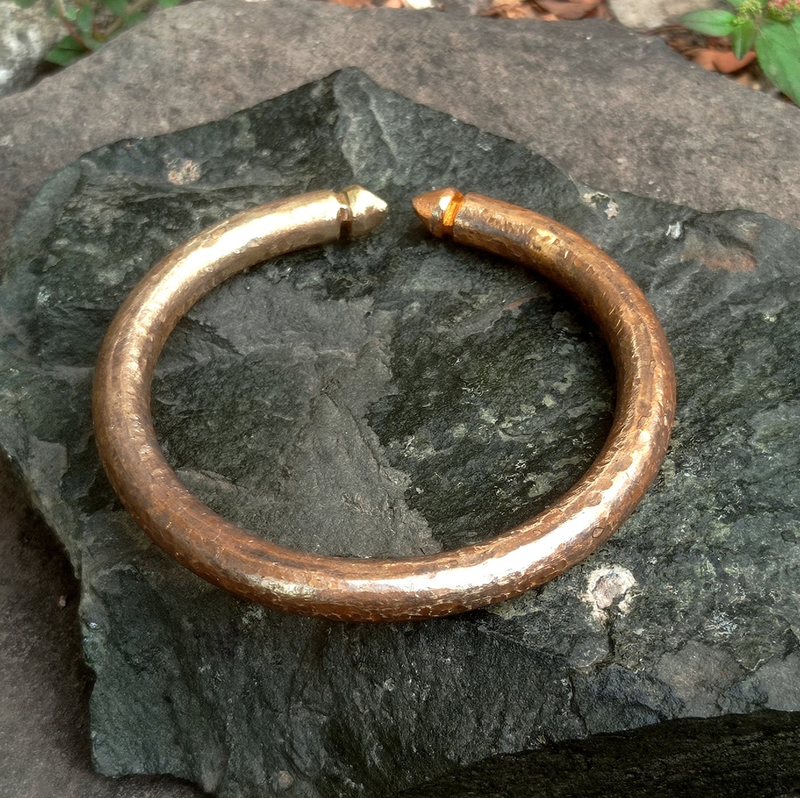 Gold Cuff Bracelet Menheavy Thick Bangle Cuffhammered Beaten Etsy