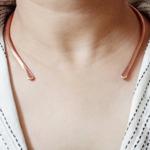 Pure Copper Wire Choker Necklace,Minimalist Torc Necklace,Ethnic Necklace,Pure Copper Jewelry,Gift For Her,Open Collar Necklace,Boho Jewelry