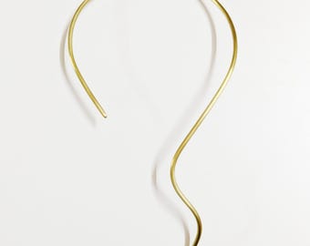 Snake Necklace,Gold Necklace,Brass Goth Necklace,Minimalist Necklace,Asymmetrical Choker,Serpent Necklace,Gift For Her,Statement Necklace.