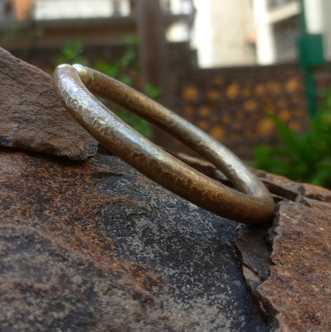 Gold Cuff Bracelet Menheavy Thick Bangle Cuffhammered Beaten Etsy