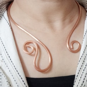 Torc,Viking Torc,Handmade Jewelry,Copper Necklace,Gothic Jewelry,Choker Necklace,Celtic Torc Necklace,Gift For Her,Gift For WomenSpiral Torc
