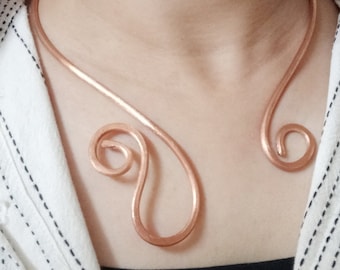 Torc,Viking Torc,Handmade Jewelry,Copper Necklace,Gothic Jewelry,Choker Necklace,Celtic Torc Necklace,Gift For Her,Gift For WomenSpiral Torc