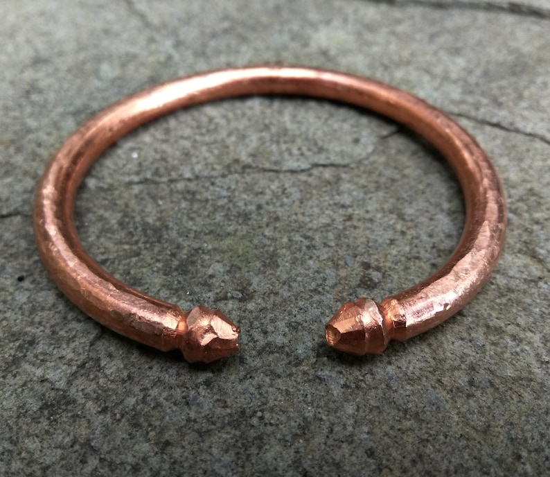 Mens pure copper cuff braceletOpen metal cuffAdjustable Etsy