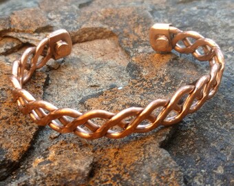 Herren Kupfer Armband, Armband für Frauen, Herren Kupfer Schmuck, Kupfer Manschette Armband, Arthritis Schmuck, Heilschmuck, breites Manschette Armband, rustikal