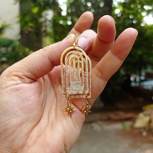 Earrings Dangle Gold,Brass Jewelry,Dangle Drop Earrings,Handmade Jewelry,Gift For Her,Gift For Women,Earrings For Women,Boho Jewelry,Unique.