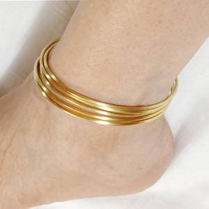 Pair Ankle Bangle,Bangle Anklet,Ankle Cuffs For Women,Ankle Cuffs,Gold Ankle Cuff,Gold Bangle Ankle,Gold Anklet Bracelet,Summer Foot Jewelry