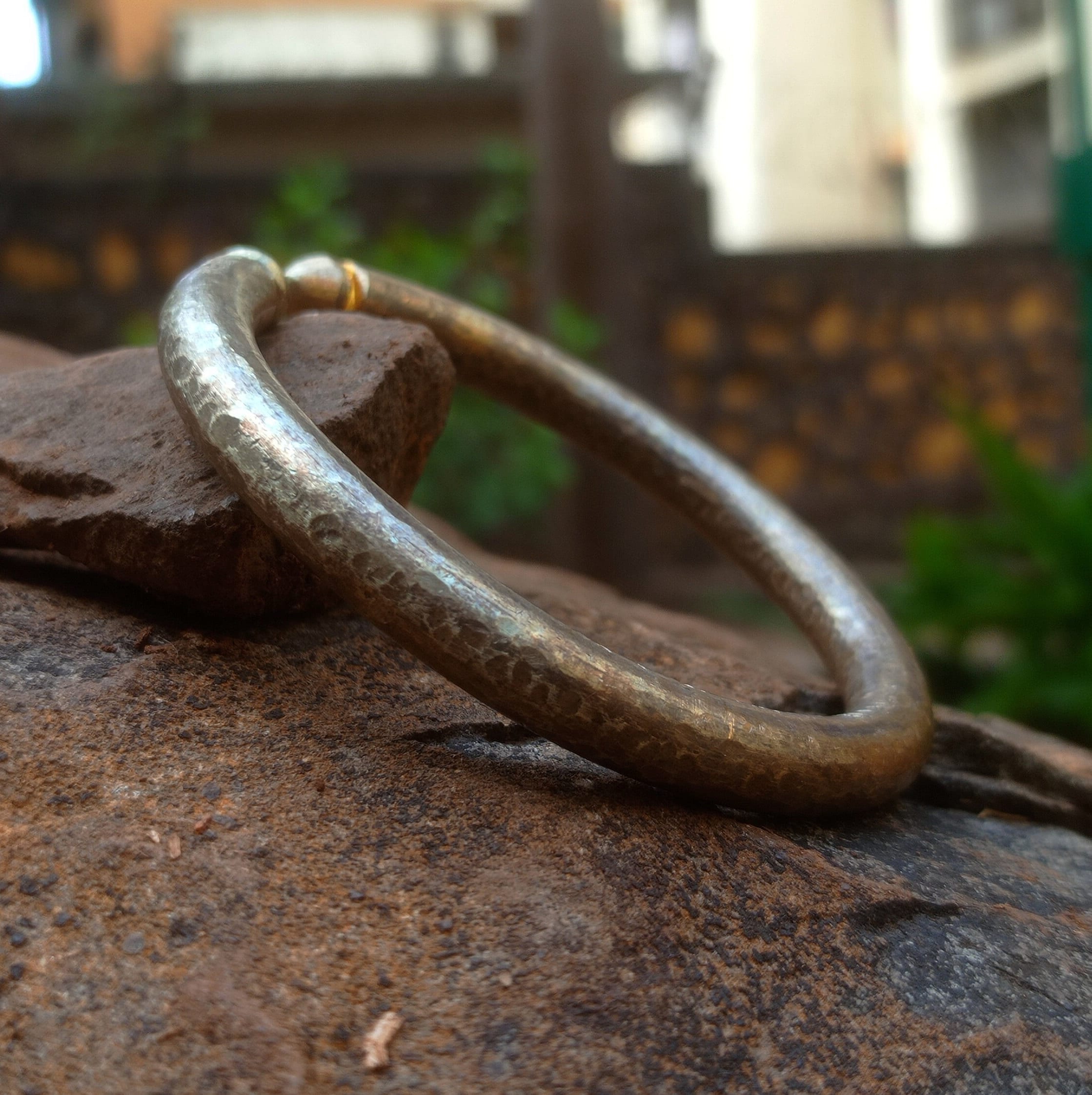 Gold Cuff Bracelet Menheavy Thick Bangle Cuffhammered Beaten Etsy