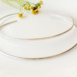 Silver Necklace,Dainty Torque Necklace,Thin Wire Choker,Minimalist Necklace,Open Neck Ring Cuff,Gift For Her,Gift For Women,Collar Necklace.