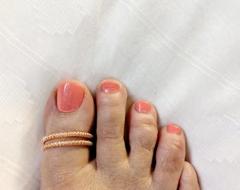 Paar koperen teenring, grote teenring set, grote teenring voor vrouwen, artritis koperen sieraden, voetsieraden, zomersieraden, ring voor grote teen minimalistisch