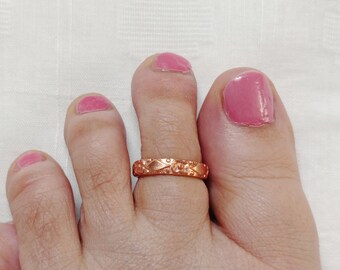 Copper Toe Ring,Toe Ring For Women,Adjustable Toe Cuff,Summer Jewelry,Copper Ring For Foot,Copper Midi Ring,Knuckle Ring,Boho Body Jewelry.