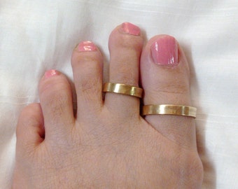 Pair Gold Toe Ring,Brass Toe Band,Adjustable Toe Ring,Summer Foot Jewelry,Boho Tribal Jewelry,Toe Ring For Women,Midi Toe Ring,Gift For Her.