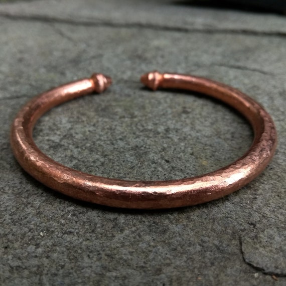 Mens pure copper cuff braceletOpen metal cuffAdjustable Etsy