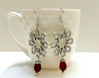 Boucles d'oreilles rouges par ilan'elle Bijoux Création artisanale fait