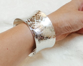 Silver Cuff Bracelet,Big Chunky Cuff Bracelet,Wide Open Cuff Bracelet,Adjustable Bracelet,Minimalist Bracelet,Gift For HerBracelet For Women