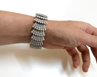 Wide Silver Bracelet,Silver Cuff Bracelet,Silver Bangle Women,Wide Silver Bangle,Unique Jewelry Gift,Gift For Her,Wide Boho Bracelet Silver.
