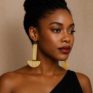 Statement Earrings,Extra Large Earrings,Minimalist Earrings,Long Earrings,Geometric Earrings,African Jewelry,Gift For Her,Birthday Gift,Boho