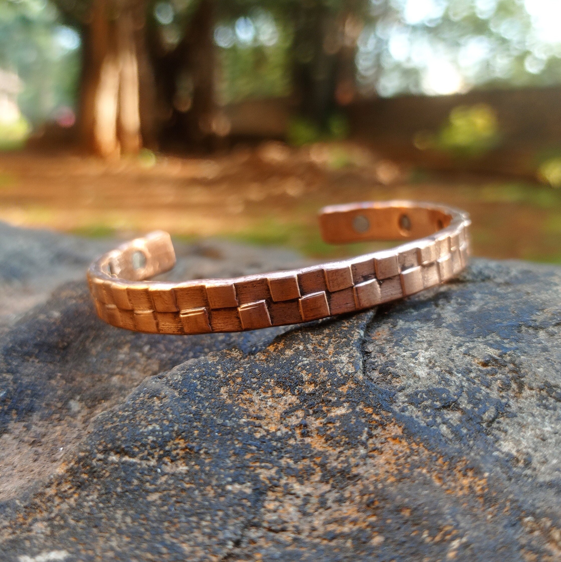 Matty - Twisted Golden, Antiqued Stainless Steel Cuff Bangle Men's Bracelet