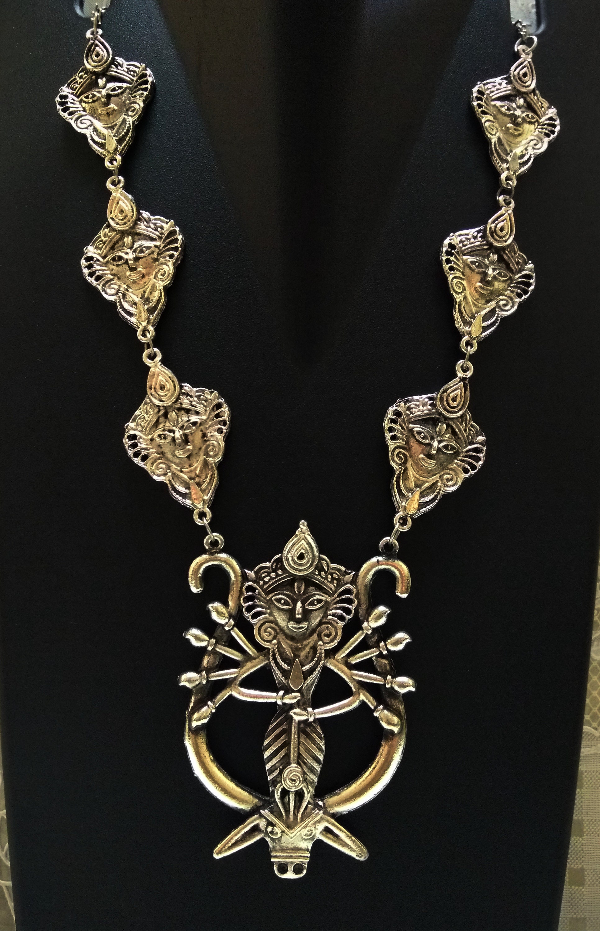 Long large chunky necklaceGoddess Durga pendantFestival | Etsy