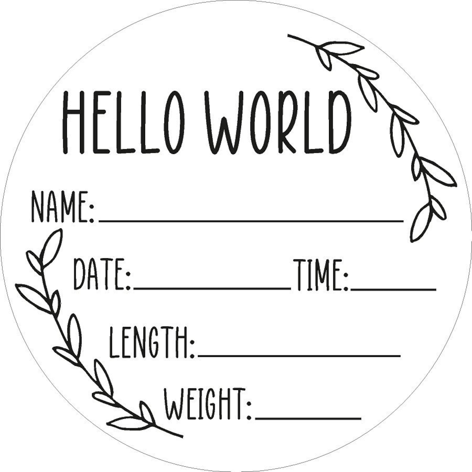 Hello World Baby Announcement SVG, Baby Sign, New Baby, Baby Gift Ideas, DIY Baby Sign Etsy