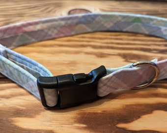 Pastel Plaid Pet Collar, Easter Spring Collar