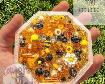 Reusable/Remeltable Honeycomb Honey bee Inspired Picky Pad, ECO Friendly, Sustainable *Large, Original Design Remelt Tray & Kit *100+ Uses!