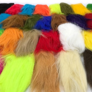 Extra Select Craft Fur - Hareline Fly Tying Material, Jig Tying, Fly Fishing, Lure Making, Fake Faux Fur 5x5&quot; (You Choose Color)
