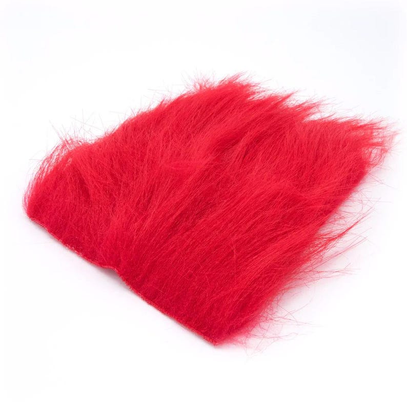 Extra Select Craft Fur - Hareline Fly Tying Material, Jig Tying, Fly Fishing, Lure Making, Fake Faux Fur 5x5" (You Choose Color) Bright Red