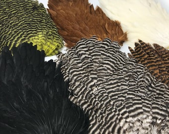 HARELINE HEN SADDLE - Fly Tying Soft Hackle Feathers, Wet Flies, 6 Colors Available!
