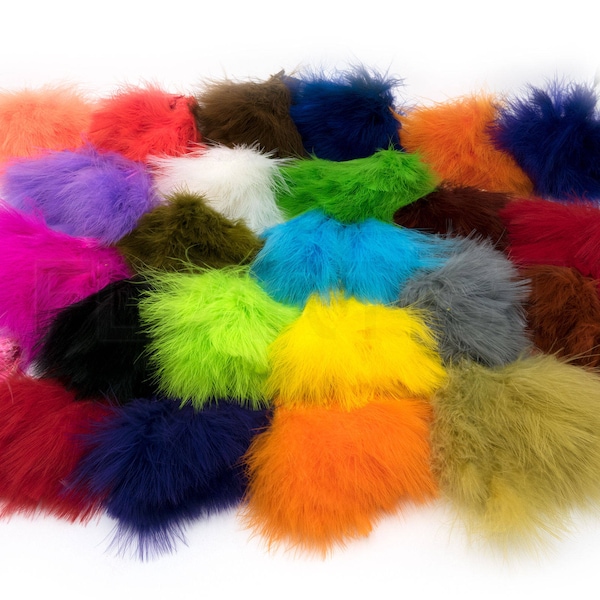 Marabou Feathers - Strung Marabou Blood Quills, Jig & Fly Tying Material, Craft Feathers - 39 Colors Available (MSBQ)
