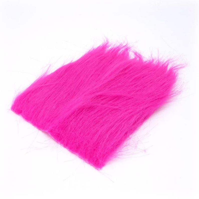Extra Select Craft Fur - Hareline Fly Tying Material, Jig Tying, Fly Fishing, Lure Making, Fake Faux Fur 5x5" (You Choose Color) Cerise