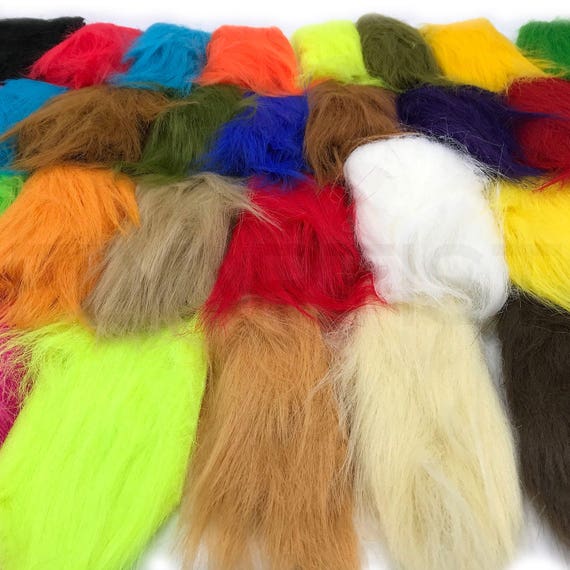 Craft Fur Faux Fur Fabric, Fake Fur Square Scraps, Jig & Fly Tying Material  5 X 5 XCF 