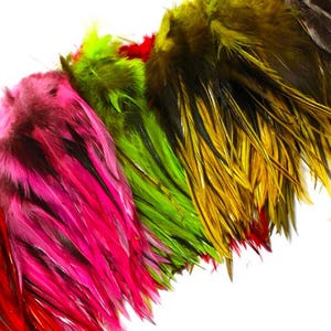 BADGER SADDLE HACKLE - Hareline Fly Tying 5&quot; - 7&quot; Strung Rooster Feathers