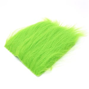 Extra Select Craft Fur - Hareline Fly Tying Material, Jig Tying, Fly Fishing, Lure Making, Fake Faux Fur 5x5" (You Choose Color) Bright Green