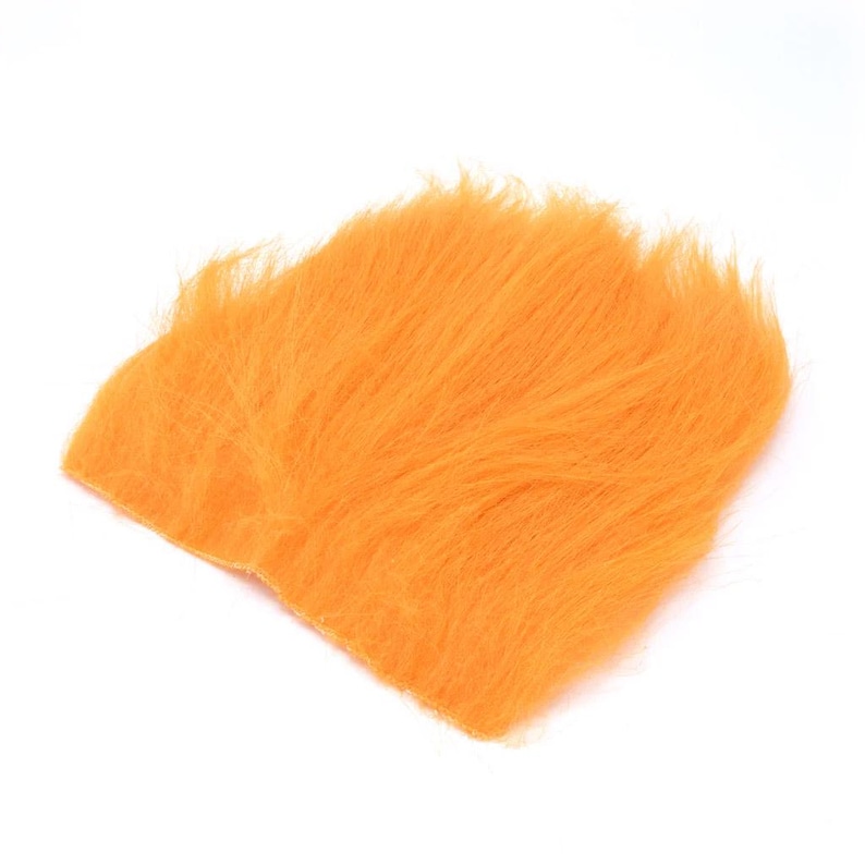 Extra Select Craft Fur - Hareline Fly Tying Material, Jig Tying, Fly Fishing, Lure Making, Fake Faux Fur 5x5" (You Choose Color) Bright Orange