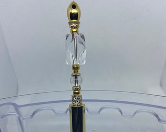 Beaded Pen /Gold w/Rhinestones