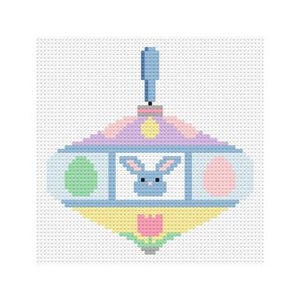 Vintage Top Easter Needlepoint Pattern, 13 Mesh, Fun Easter Theme Needlepoint, Okanogan Original Design, Easter Egg, Easter Bunny